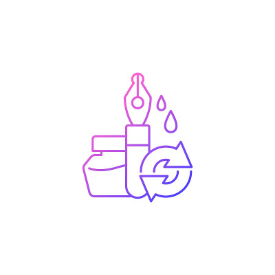 墨水笔填充梯度线性矢量图标