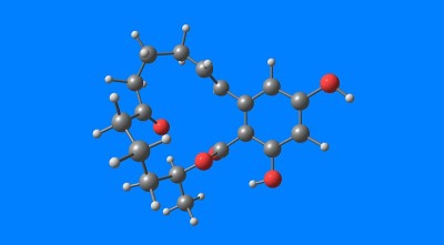 玉米赤霉烯酮分子结构分离于蓝色