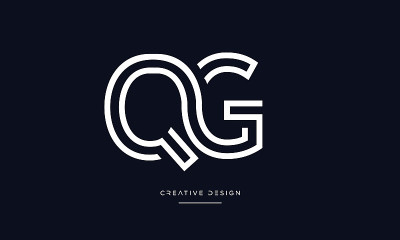 QG, GQ字母抽象图标标志矢量组合