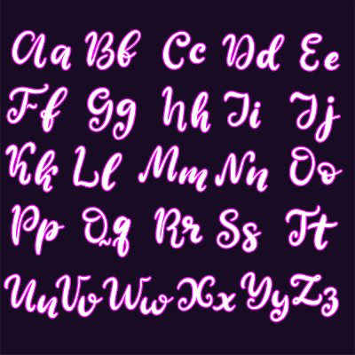 手绘字母字体，字母表