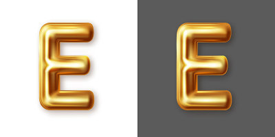 金属金字母表字母符号- e向量
