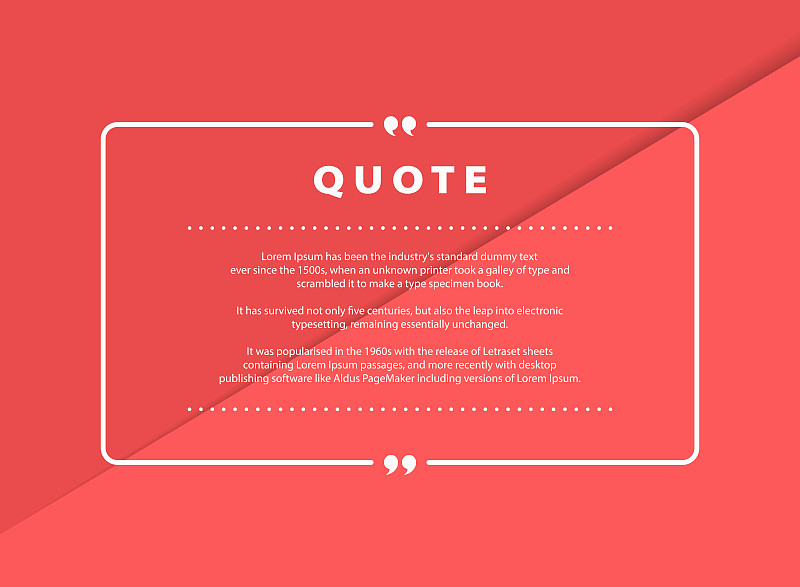 Abstract pink paper cut quote vector design for sp