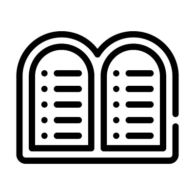 石碑线图标矢量插图