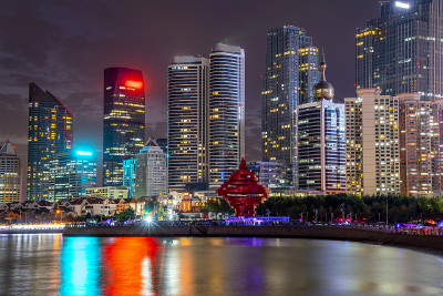 青岛城市建筑夜景