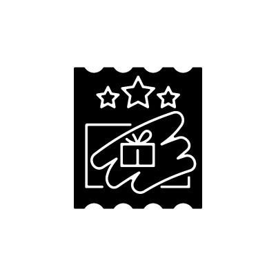 刮卡黑色字形图标