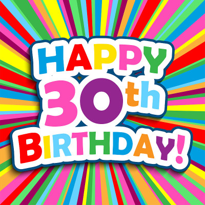 30岁生日快乐!彩色印刷贺卡