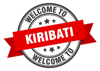 基里巴斯邮票。欢迎来到基里巴斯红色标志