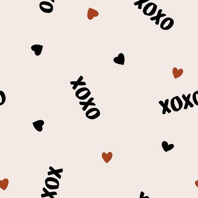 手绘xoxo无缝图案