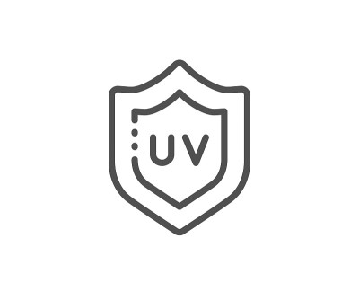 Uv protection cream line icon. Skin care sign. Cos