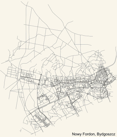 波兰Bydgoszcz Nowy Fordon区的街道地图