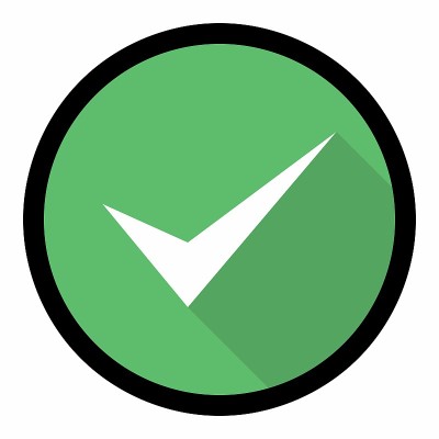 打勾，打勾，接受，批准，是，正确，好的，正确的选择，任务完成，投票。-矢量标记符号绿色。黑色笔触和阴