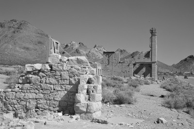 Rhyolite Ghost Town in Monochrome