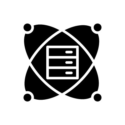 科学数据挖掘黑色字形图标