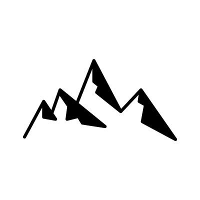 向量抽象山岩石黑色平面图标