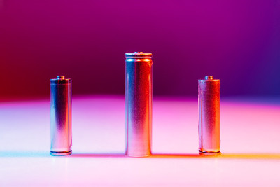 AA和8650锂离子银电池在多色光照射下