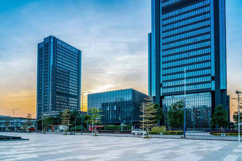 地砖和现代高层建筑