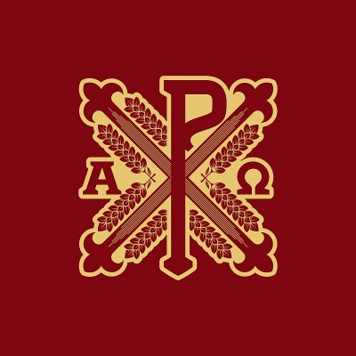 基督教的插图。耶稣基督的字母组合。金色的耳朵和永恒的象征是阿尔法和欧米加。