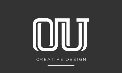 OU或UO抽象字母奢侈品图标标志向量模板