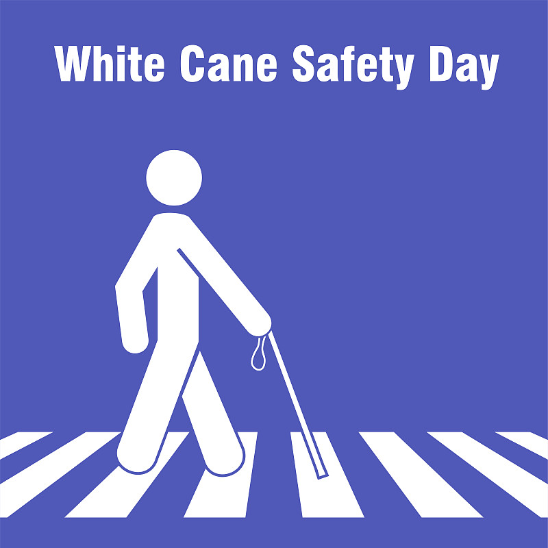 WHITE CANE DAY man cross