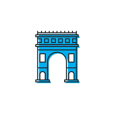 Triumphal arch architecture vector icon concept, i