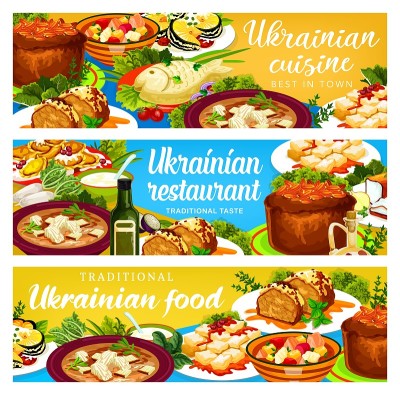 乌克兰美食，乌克兰食物载体横幅设置