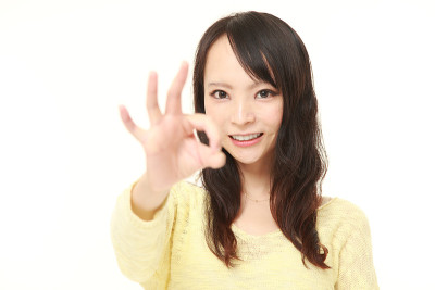 日本女性完美的手势