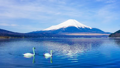 从山中湖到富士山