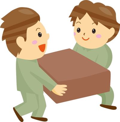 两名穿着工作服的男子提着行李/插图材料(矢量插图)