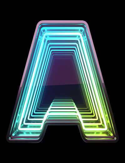 ∞氖字体。月后的光。字母A。