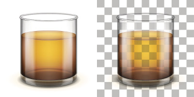 经典的直边玻璃杯，用来盛各种饮料。现实的矢量图。