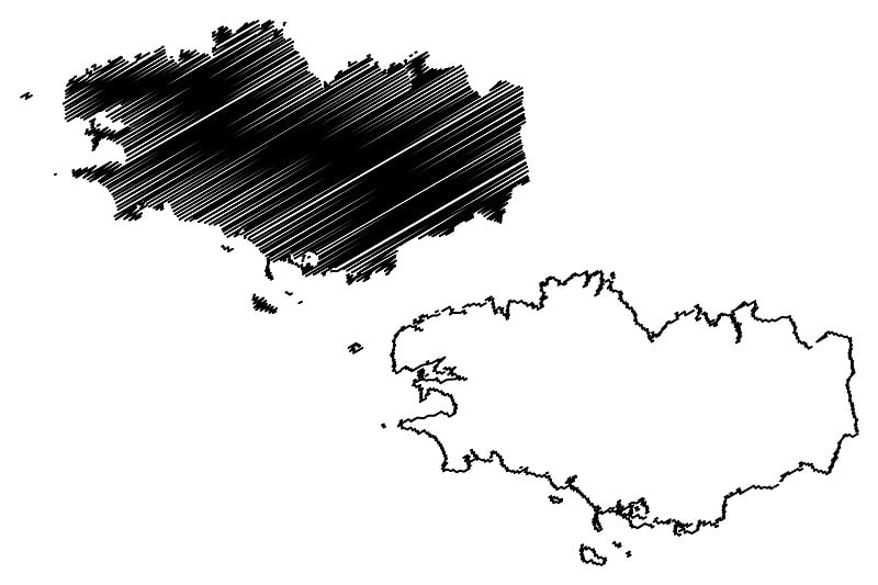 布列塔尼地区地图矢量