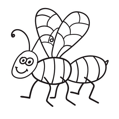 Cartoon doodle linear midge, fly isolated on white