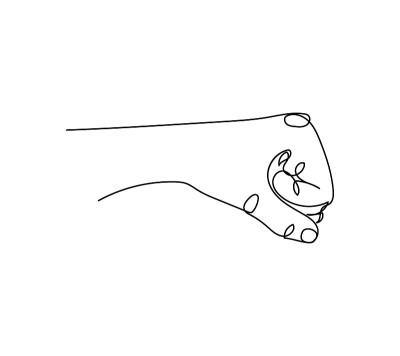 碰拳手势一行艺术。连续线画的手势，手，问候的拳头。