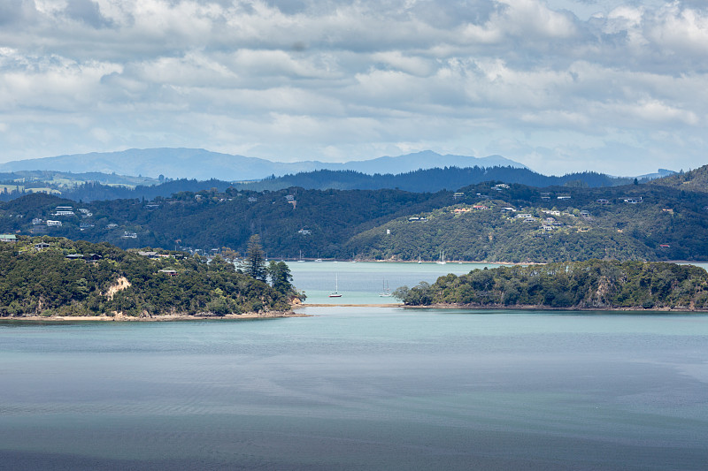 风景来自拉塞尔附近的Paihia，群岛湾，新西兰