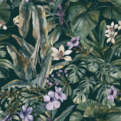 水彩手绘的热带树叶
