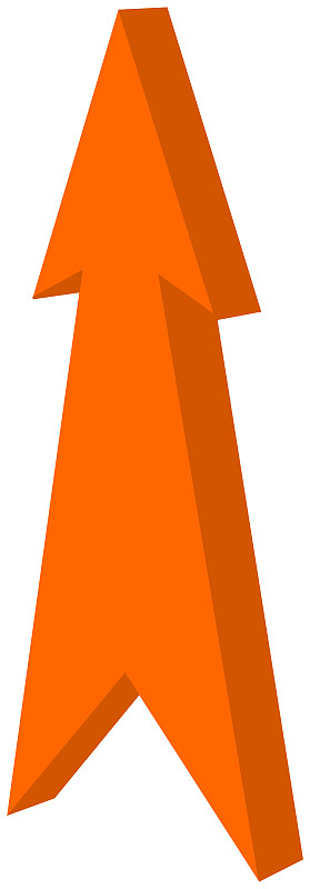 橙色箭头指向- 3D插图_模板素材-稿定设计