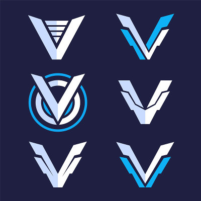 一套字母V交织字母的标志设计