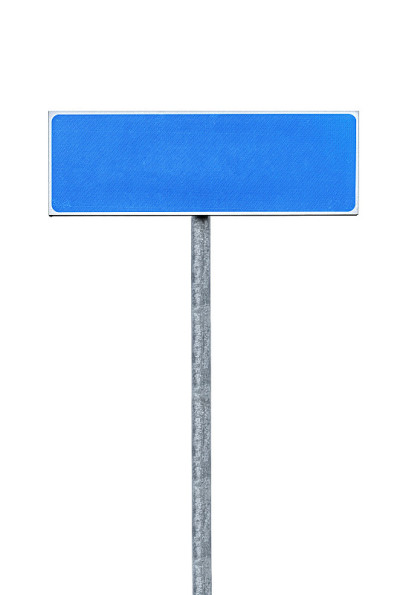 孤立的空白蓝色路标