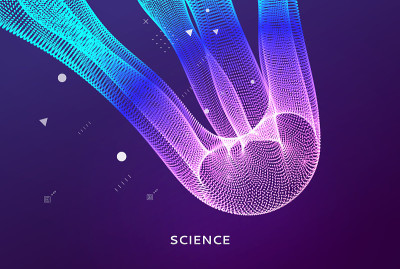 3 d连接结构。未来的技术风格。抽象的设计。矢量插图科学，化学或教育。