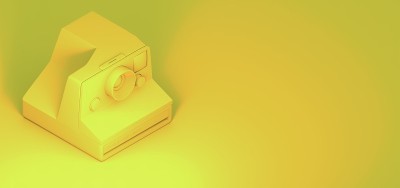 黄色老复古相机3d插图3d渲染