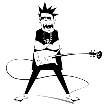 吉他手孤立的插图
