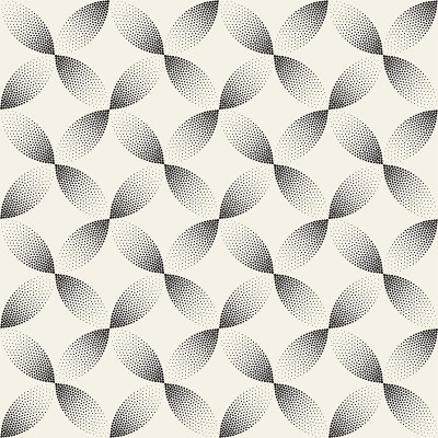 矢量无缝黑白点画圆弧形状梯度