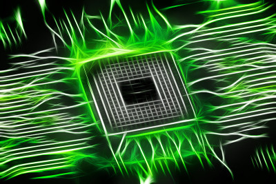 主板上绿色发光的cpu