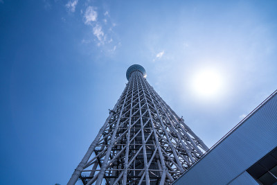 东京，日本——2019年3月27日:日本东京天空之树大厦的一部分