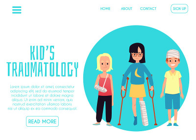 Vector illustration with pediatric traumatology ap