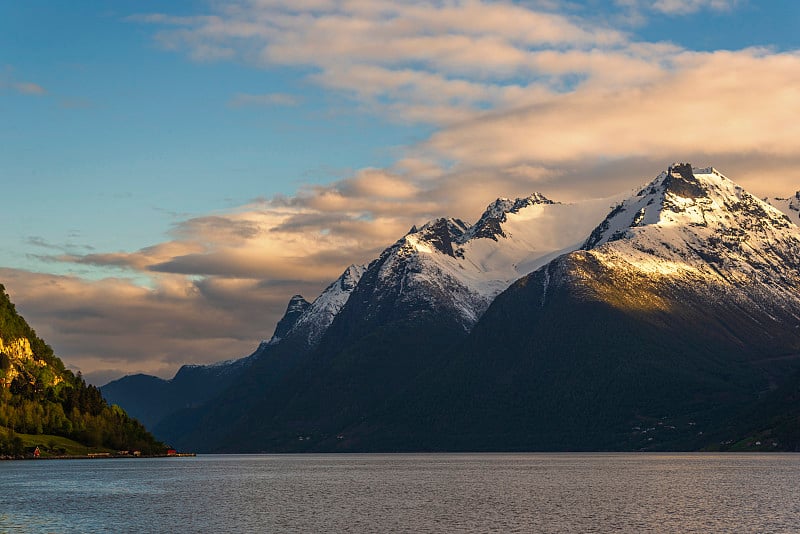 挪威霍恩德峡湾内的风景