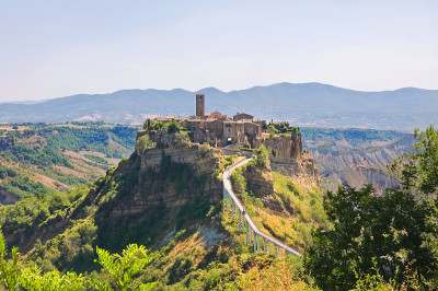 Bagnoregio Civita全景。拉齐奥。意大利。