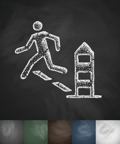 逃避图标。手绘矢量图