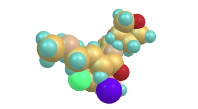 阿法替尼分子结构孤立于白色