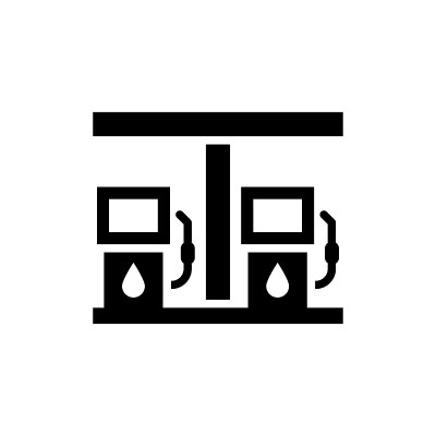 加油站矢量固体图标风格插图。Eps 10个文件